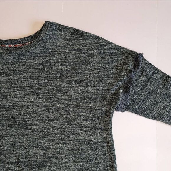 Knox Rose Sweater Green Marled Knit Long Sleeve Fringe Size XXL - Picture 9 of 11